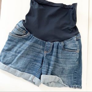 OH BABY by MOTHERHOOD MATERNITY denim jean shorts EUC size‎ MEDIUM 5 pocket